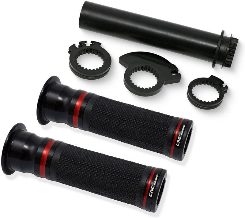 CNC Racing / シーエヌシーレーシング Grips EVO - Bicolor Black/Red | MP105BR