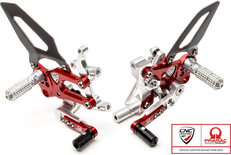 CNC Racing Adjustable rear sets RPS Ducati SBK Panigale series Team Pramac MotoGP Limited Edition Red | PE400PR