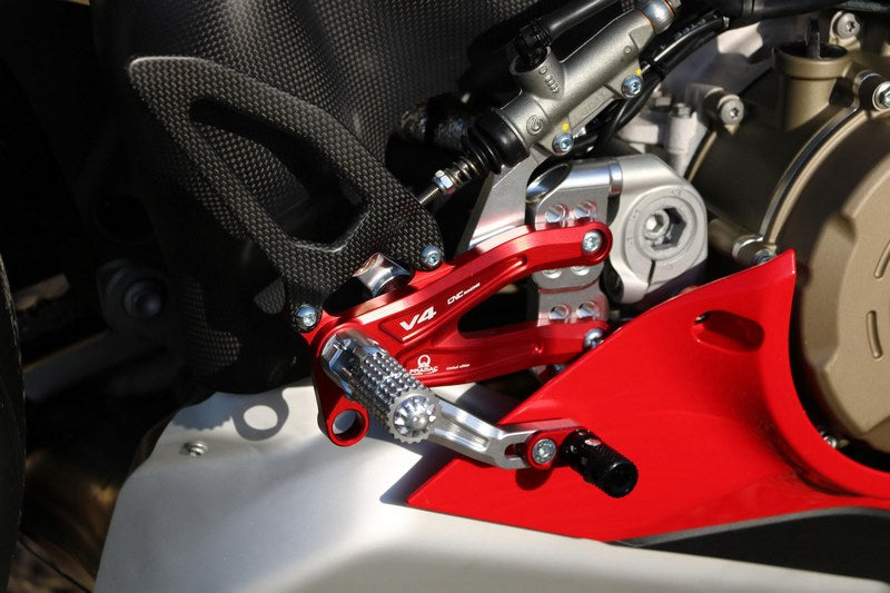 CNC Racing Adjustable rear sets RPS Ducati Panigale V4 R - Pramac Racing Limited Edition Silver/Red | PE408PR