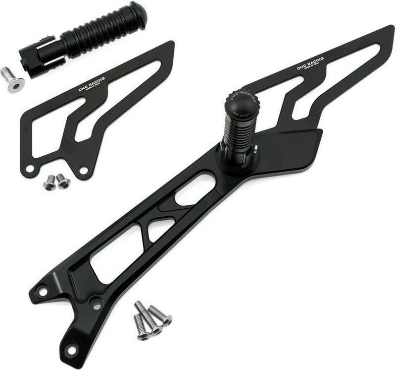 CNC Racing Adjustable rear sets passenger Ducati Hypermotard 821/939 Black | PE431B