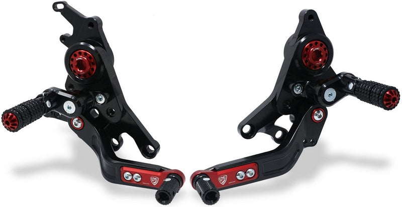 CNC Racing Adjustable rear sets rider Ducati Hypermotard 950 Black/Red | PE432BR