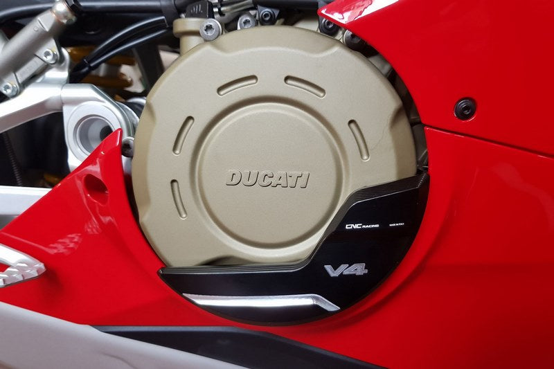CNC Racing Clutch cover protector Ducati Panigale V4 Black/Silver | PR310BS