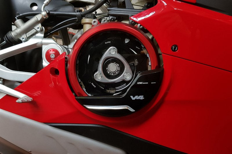 CNC Racing Clutch cover protector Ducati Panigale V4 Black/Silver | PR310BS