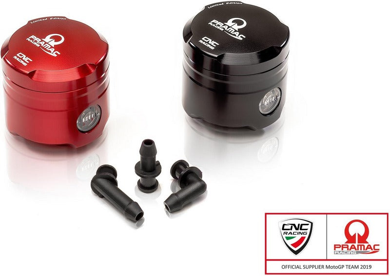 CNC Racing Fluid oil reservoir brake-clutch 25 ml MONOCHROME included three outflow PRAMAC RACING Limited Edition Black | SE701BPR