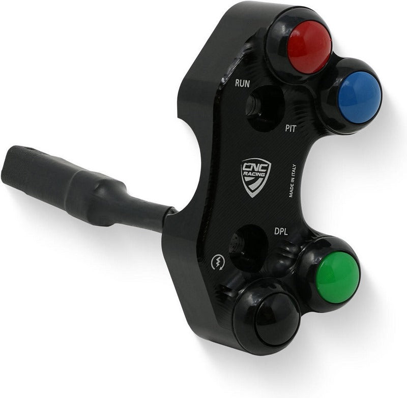 CNC Racing Right handlebar switch Ducati Panigale V4R - OEM and RCS Brembo brake master cylinder Black | SWD16B