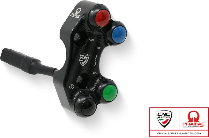 CNC Racing Right handlebar switch Ducati Panigale V4R - Brembo billet CNC and forged brake master cylinder - Pramac Racing Limited Edition Black | SWD17BPR