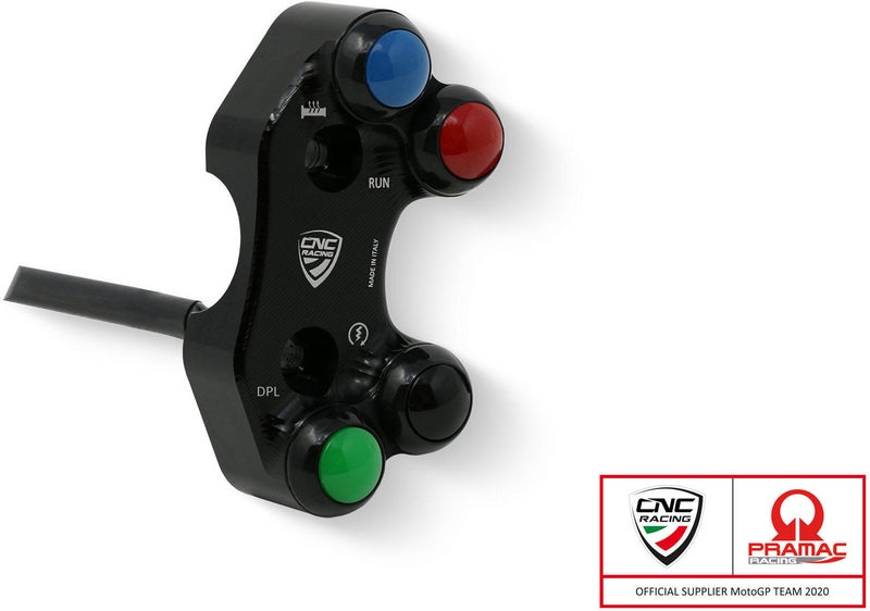 CNC Racing Right handlebar switch Ducati - OEM and RCS Brembo brake master cylinder Pramac racing Limited Edition Black | SWD21BPR