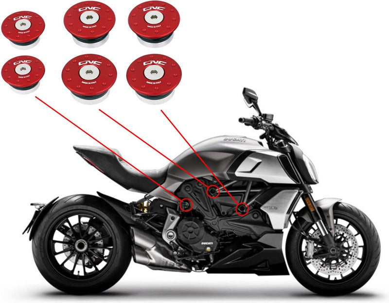 CNC Racing Frame caps kit Ducati Diavel 1260 | TT361