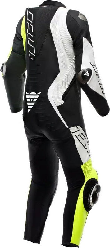 Dainese / ダイネーゼ AUDAX D-ZIP 1PC PERF. レザー スーツ ブラック/フルオイエロー/ホワイト | 2015100002-P86