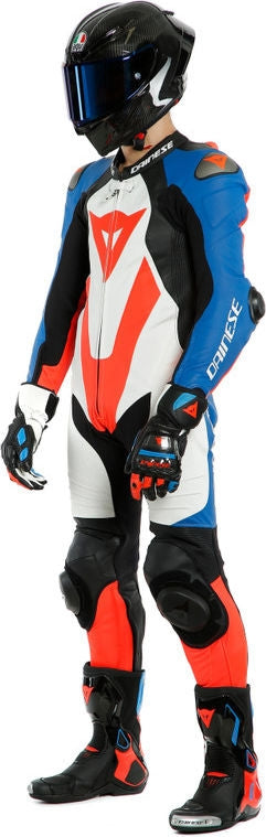 Dainese / ダイネーゼ LAGUNA SECA 5 1PC レザースーツ パーフォレーション ホワイト/ライトブルー/ブラック/フルオレッド | 201513467-88E