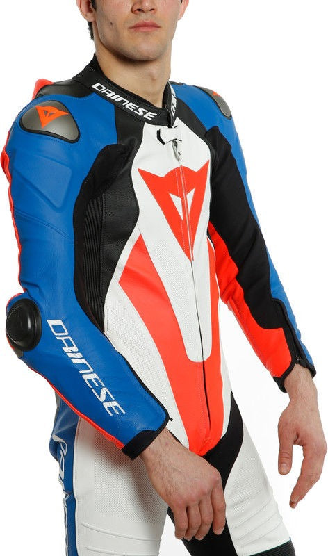 Dainese / ダイネーゼ LAGUNA SECA 5 1PC レザースーツ パーフォレーション ホワイト/ライトブルー/ブラック/フルオレッド | 201513467-88E