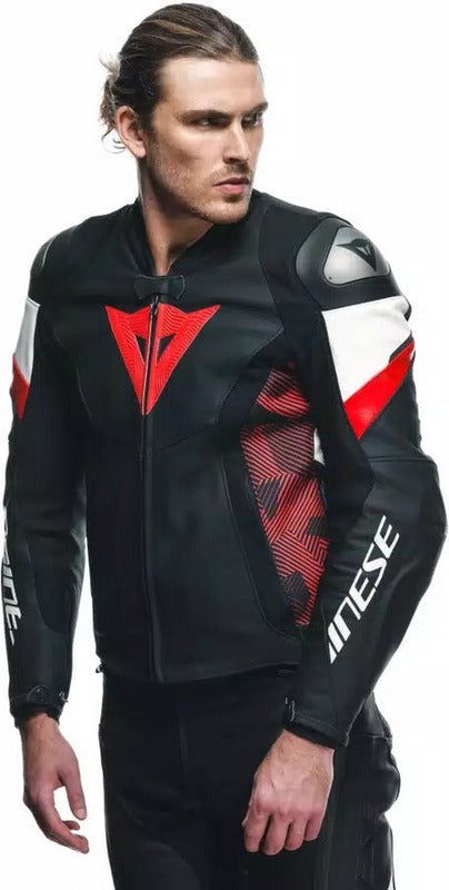 Dainese / ダイネーゼ AVRO 5 レザージャケット ブラック/レッド-LAVA/ホワイト | 2015300001-A77