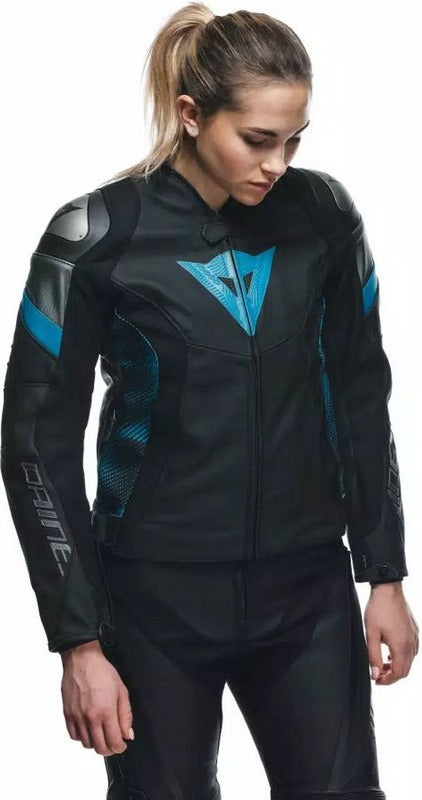 Dainese / ダイネーゼ AVRO 5 レザージャケット レディース ブラック/TEAL/アンスラサイト | 2015300002-36L