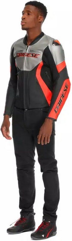 Dainese / ダイネーゼ RACING 5 レザージャケット シルバー/ブラック/フルオレッド | 2015300031-245