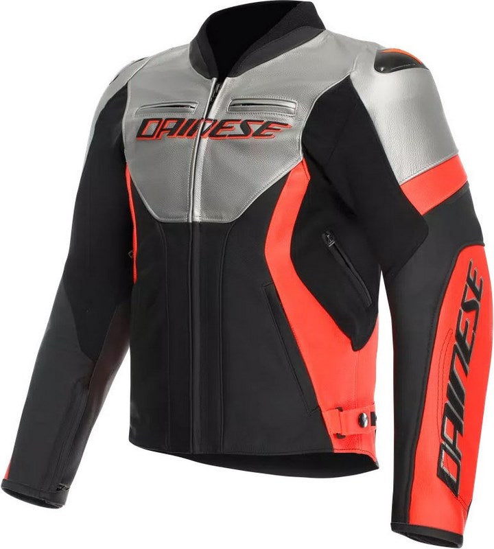 Dainese / ダイネーゼ RACING 5 レザージャケット シルバー/ブラック/フルオレッド | 2015300031-245
