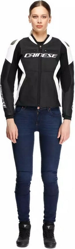 Dainese / ダイネーゼ RACING 5 レザージャケット レディース ブラック/ホワイト | 2015300034-622