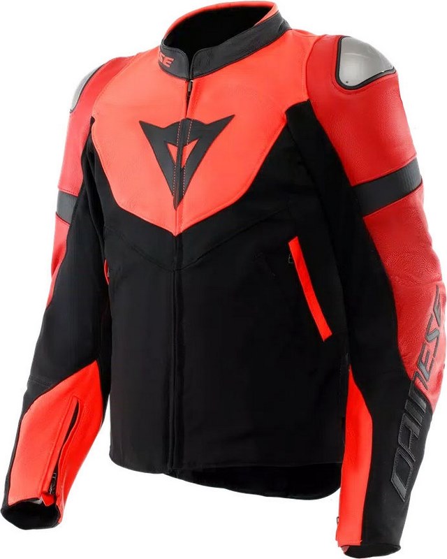 Dainese / ダイネーゼ IPERATTIVA レザーテキストジャケット ジャケット フルオレッド/ブラック | 2015300036-779