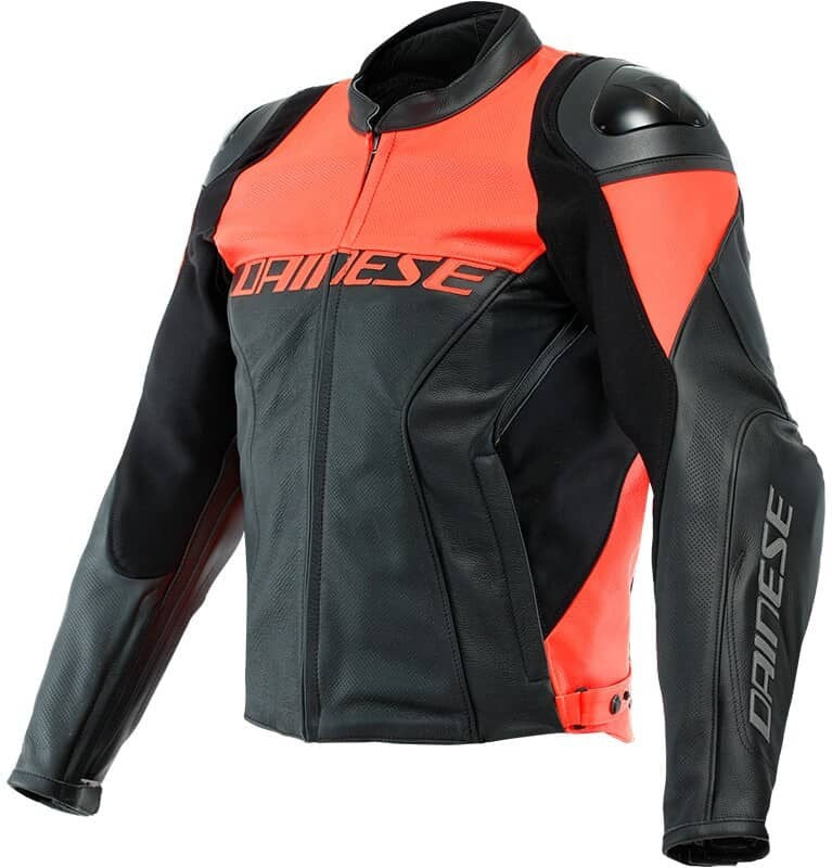 Dainese / ダイネーゼ RACING 4 レザー ジャケット PERF. ブラック/フルオレッド | 201533849628016