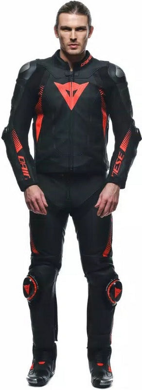 Dainese / ダイネーゼ SUPER SPEED レザーパンツ ブラック/フルオレッド | 2015500001-628