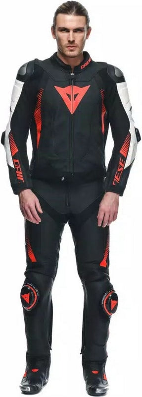 Dainese / ダイネーゼ SUPER SPEED PERF. レザーパンツ ブラック/ホワイト/フルオレッド | 2015500007-N32