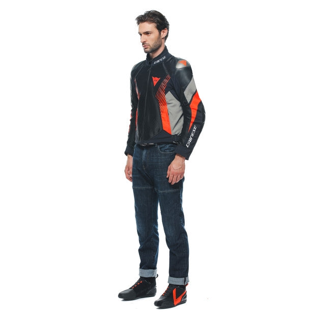 Dainese / ダイネーゼ Super Rider 2 Absoluteshell Jacket Black/Dark-Gull-Gray/Fluo-Red | 201654630-85I