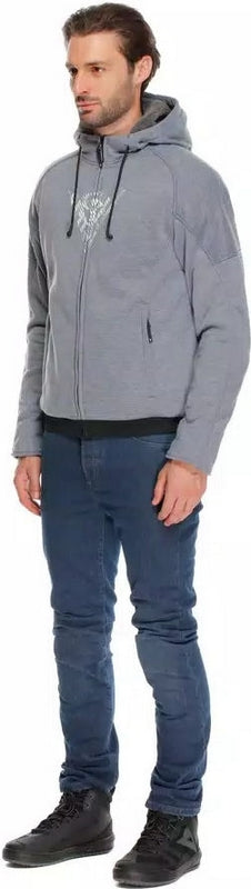 Dainese / ダイネーゼ BOVISA SAFETY フーディー FULL ZIP グレー-MELANGE/ブラック | 2017300021-N42