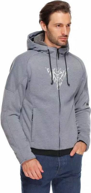 Dainese / ダイネーゼ BOVISA SAFETY フーディー FULL ZIP グレー-MELANGE/ブラック | 2017300021-N42