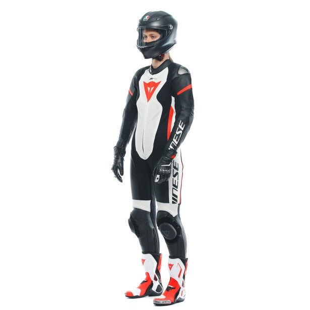 Dainese / ダイネーゼ Grobnik Lady Leather 1Pc Suit Perf. Black/White/Fluo-Red | 202513484-N32
