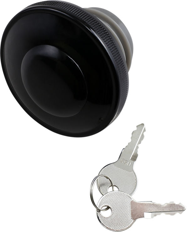 Drag Specialties CAP GAS LOCK BLK VENT | 03-0320AB-A