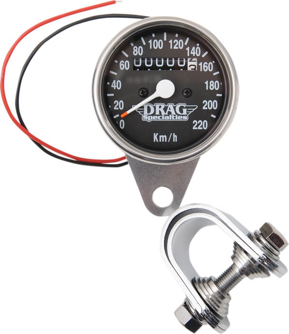 Drag Specialties SPEEDO 2:1 CHR/BLK KM/H | 21-6808DS