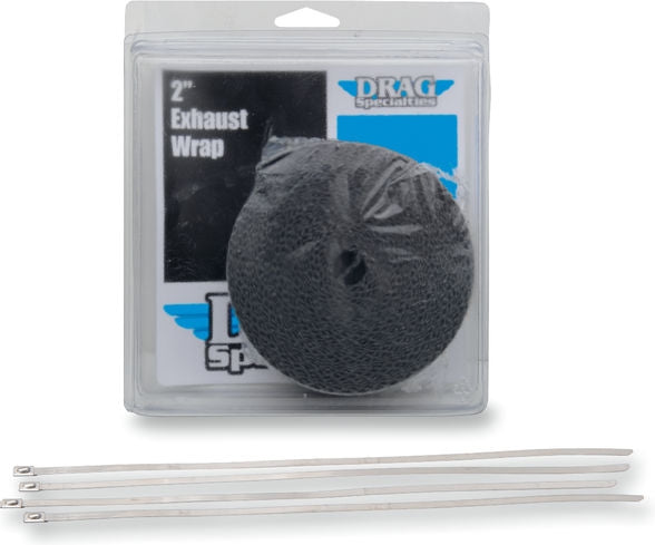 Drag Specialties WRAP EXH 2X25' BLK W/TIE | 526-2004-D