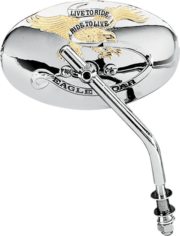 Drag Specialties 6LIVE TO RIDE OVL MIRROR | KA-65EG-BC429
