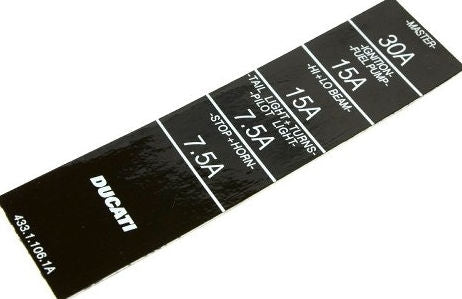 DUCATI / ドゥカティ Genuine SCHEMA FUSIBILI TRANSFER | 43311061A