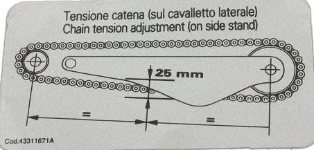 DUCATI純正 STICKER ADJUSTING CHAIN | 43311671A