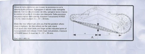 DUCATI純正 CHAIN ADJUSTMENT STICKER | 43314091A