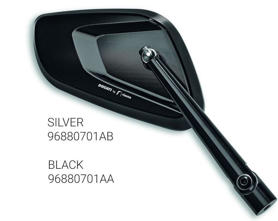 Ducati / ドゥカティ純正商品 Rizoma RH アルミ リアビューミラー – ブラック | 96880701AA