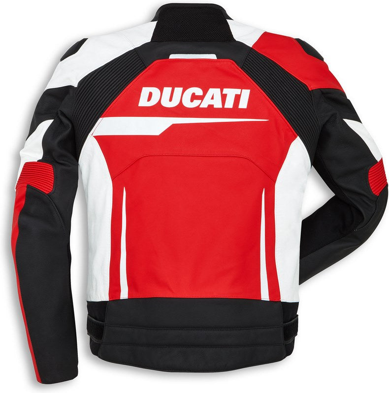 Ducati Accessories Speed Evo C1 Leather Jacket Perforated Red-White-Black For Men | 9810442