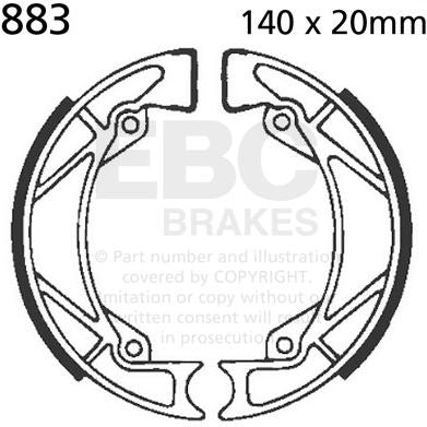 EBCブレーキ Plain モーターサイクル リプレイスメント ブレーキシューズ リア左側用 | 883