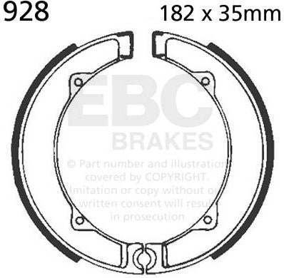 EBCブレーキ Plain モーターサイクル リプレイスメント ブレーキシューズ フロント左側用 | 928