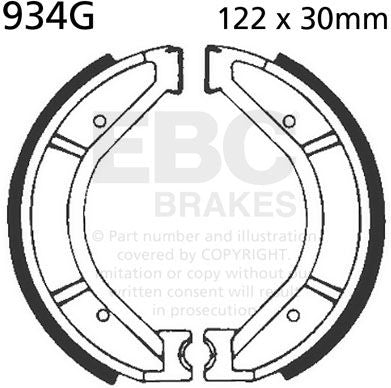 EBCブレーキ モーターサイクル 溝付き リプレイスメント ブレーキシューズ フロント左側用 | 934G