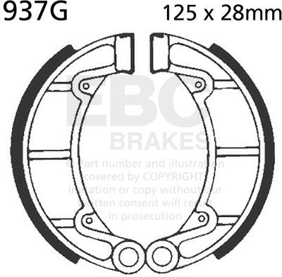 EBCブレーキ モーターサイクル 溝付き リプレイスメント ブレーキシューズ フロント左側用 | 937G