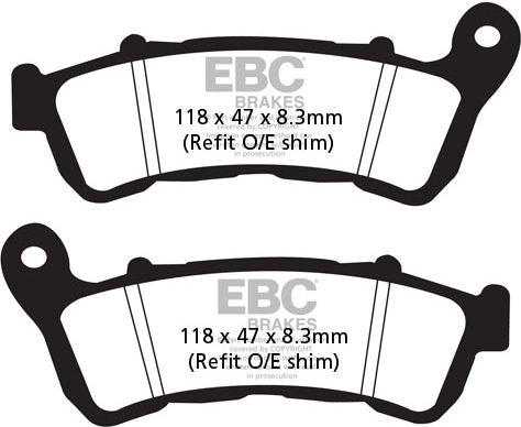 EBCブレーキ USA製 EPFA シリーズ エクストリーム Pro シンタリング ブレーキパッド フロント左側用 | EPFA388HH