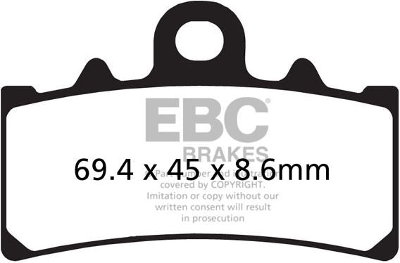 EBCブレーキ USA製 EPFA シリーズ エクストリーム Pro シンタリング ブレーキパッド フロント左側用 | EPFA606HH