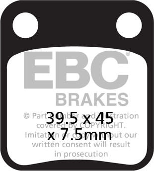 EBCブレーキ カーボン TT パッド Enduro/MX バイク フロント左側用 | FA054TT