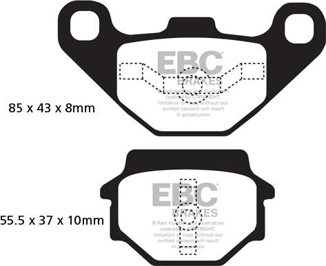 EBCブレーキ UK製ケブラー オーガニックFAシリーズ ブレーキパッド リア左側用 | FA251