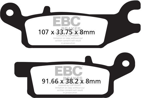 EBCブレーキ カーボン TT パッド Enduro/MX バイク フロント左側用 | FA443TT