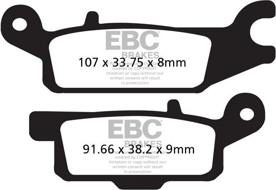 EBCブレーキ R シリーズ Heavy Duty シンタリング ブレーキパッド リア左側用 | FA445R