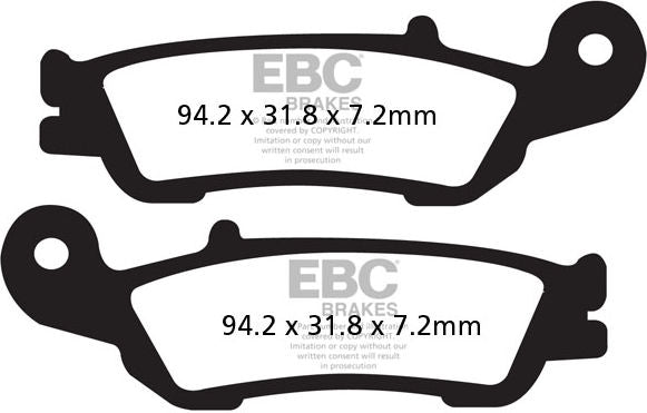 EBCブレーキ カーボン TT パッド Enduro/MX バイク フロント左側用 | FA450TT