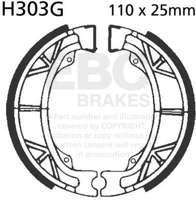 EBCブレーキ モーターサイクル 溝付き リプレイスメント ブレーキシューズ フロント左側用 | H303G