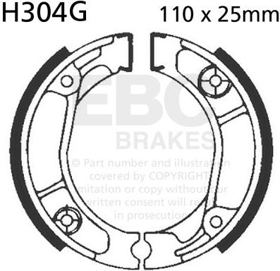 EBCブレーキ モーターサイクル 溝付き リプレイスメント ブレーキシューズ リア左側用 | H304G
